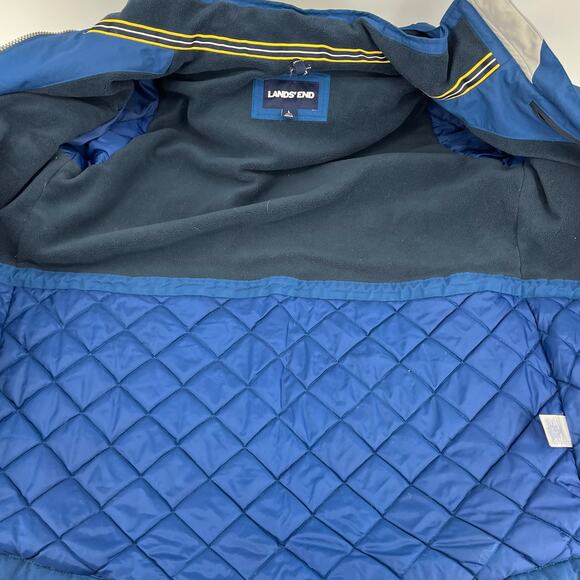 Land's End Youth 14-16 (L) Blue Insulated Waterproof Winter Hooded Coat - Picture 7 of 9